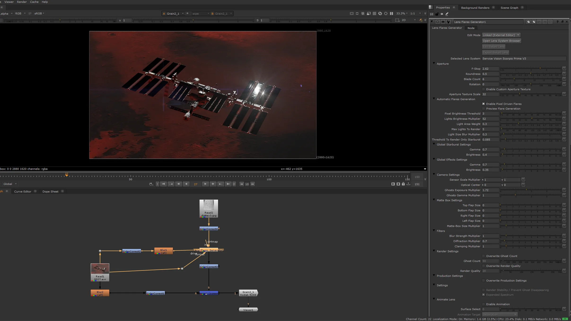 Flares OFX Nuke example scene